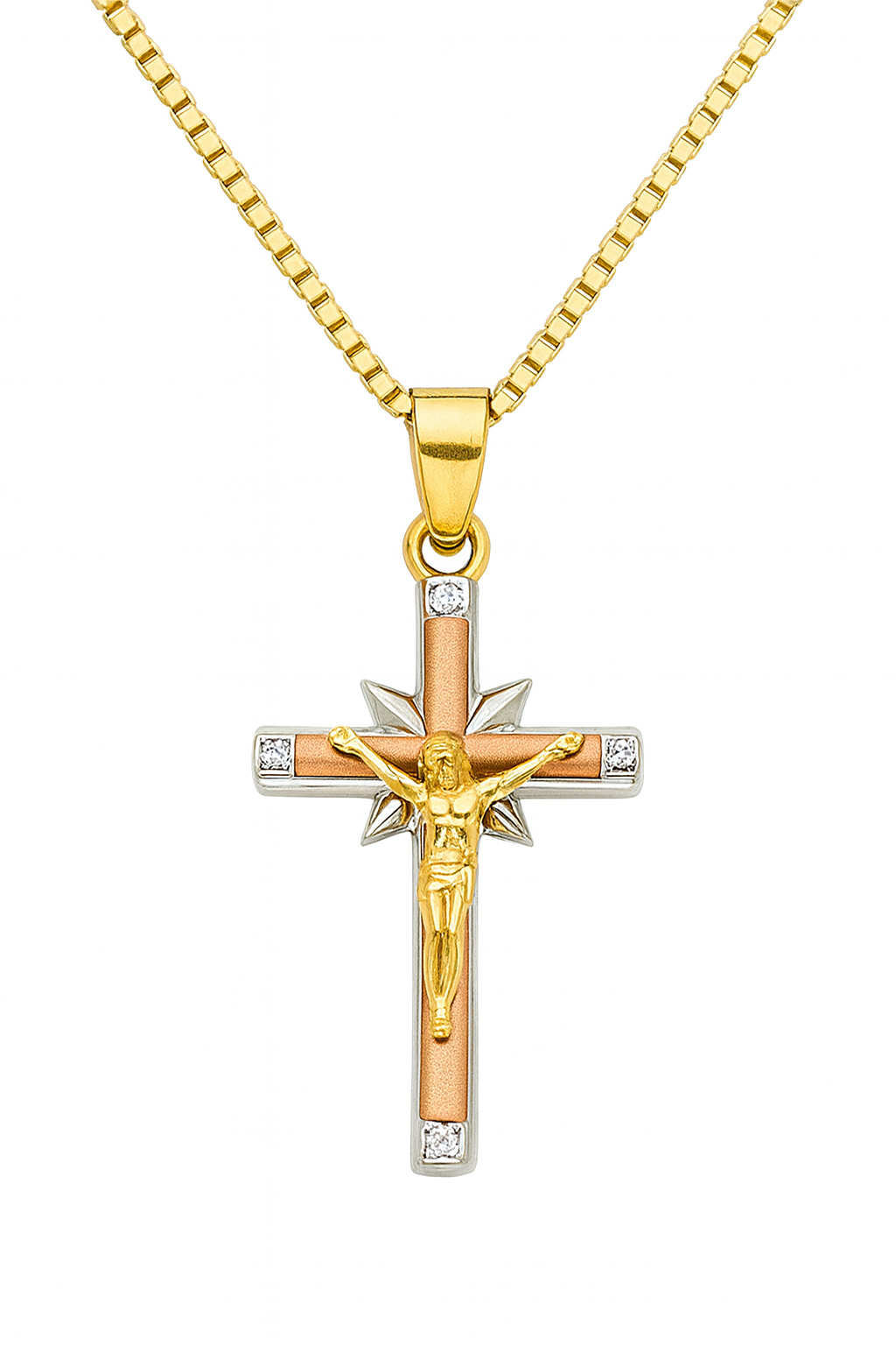 The 14K Gold Trinity Radiance Crucifix