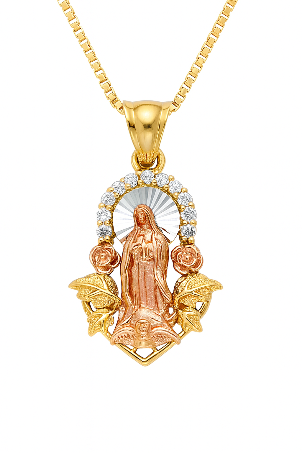 The Guadalupe Bloom — 14KT Gold Divine Rose Pendant