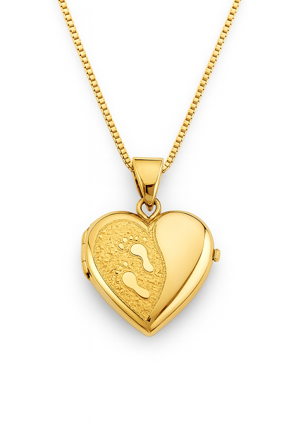 14kt Gold “Footprints in My Heart” Locket