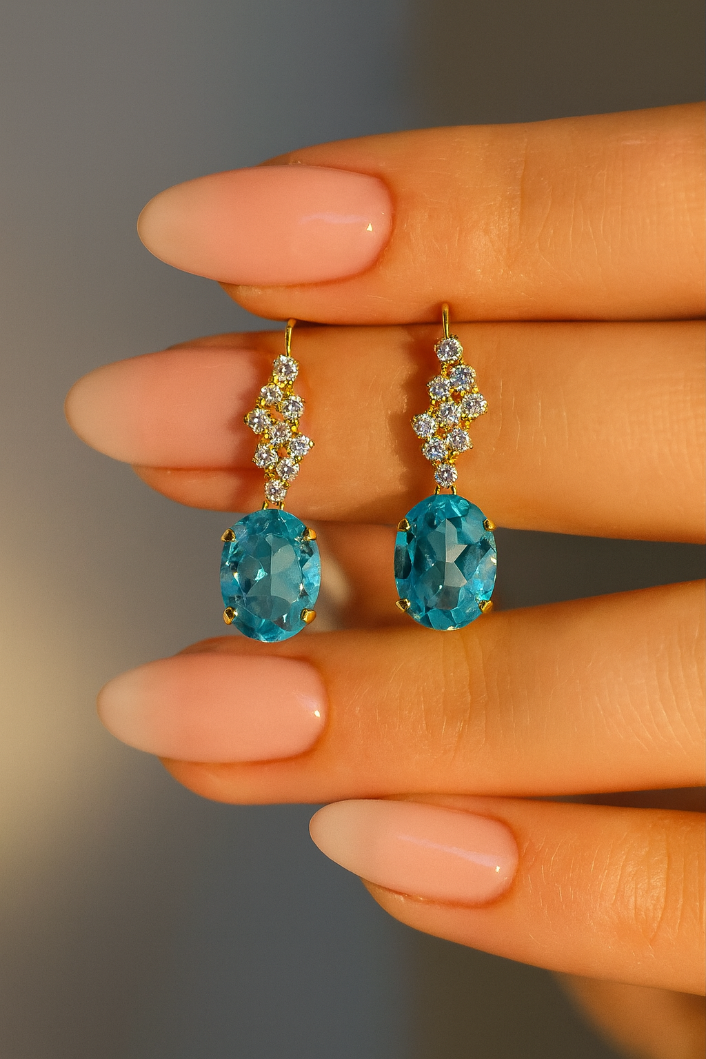 Eden Bleu Drops — 14kt Gold Celestial Topaz Heirloom Earrings