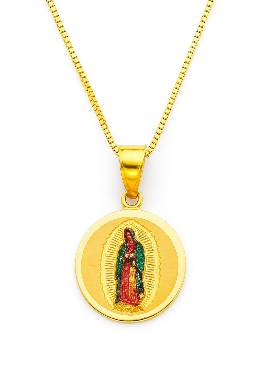 The Guadalupe Embrace — 14K Gold Devotion Medallion