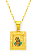 Guadalupe Frame of Light  14K Gold Pendant Necklace