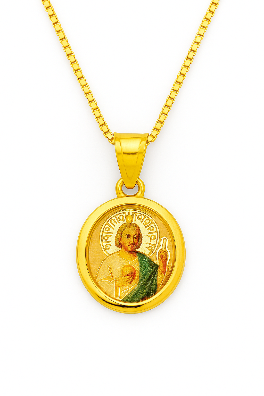 Saint Jude Fortune 14K Solid Gold Heirloom Medallion Necklace