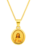 Heart of Faith – 14K Gold Sacred Heart of Jesus Medallion Necklace