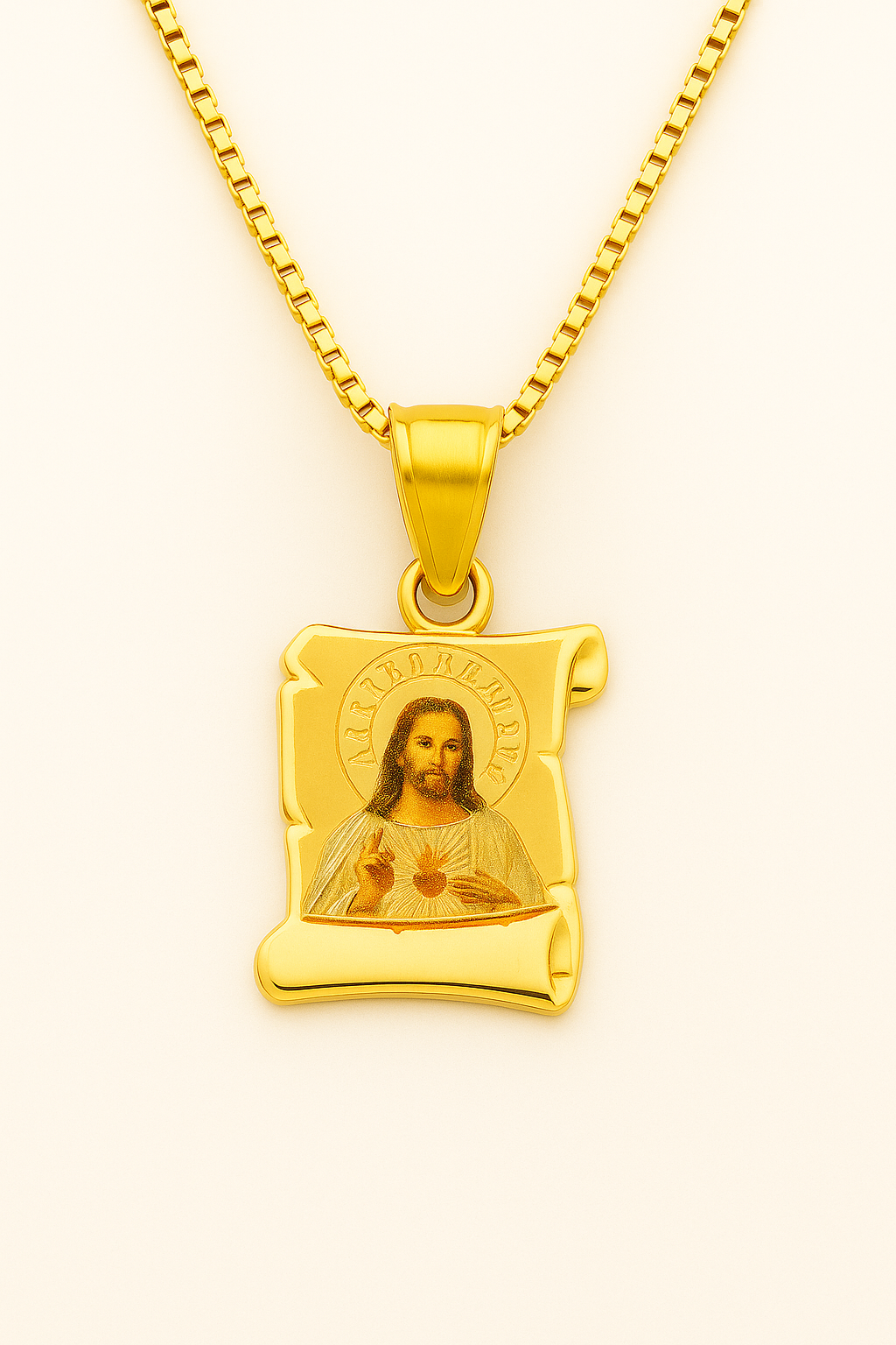 “Sacred Heart of Gold” — 14K Solid Gold Devotional Pendant Necklace