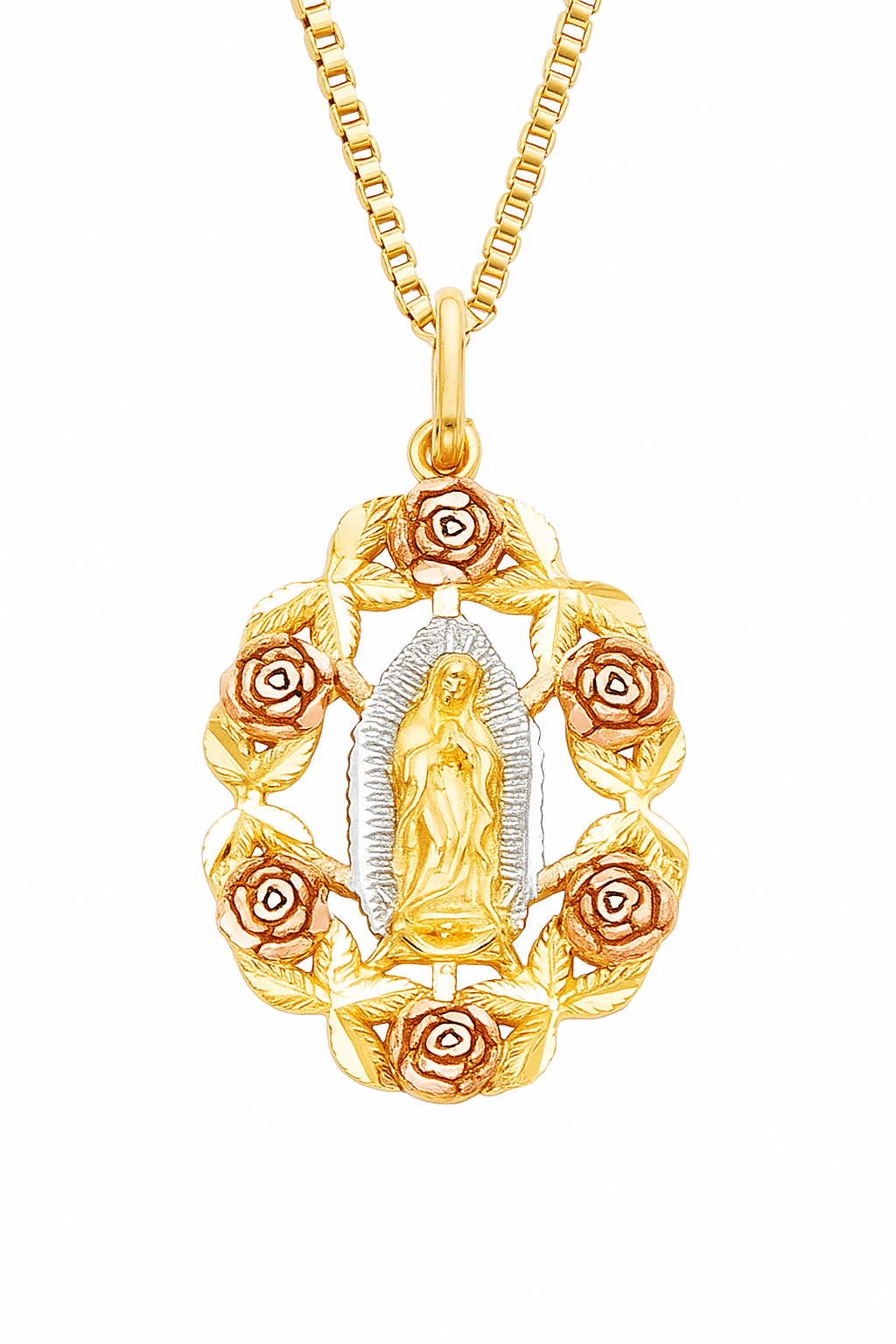 Guadalupe Rosa Tri-Tone Gold Heirloom Pendant