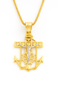 14K Gold Anchor Crucifix Pendant – Nautical Faith Symbol of Strength and Protection | SIL Jewelry