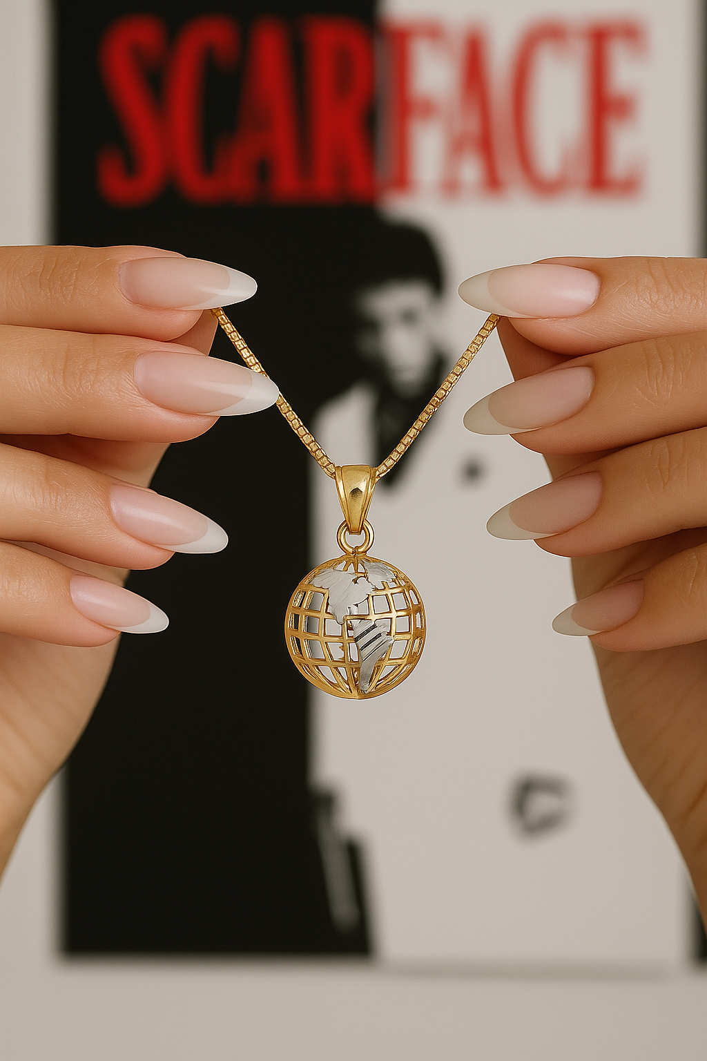 The Worldview Pendant — 14KT Two-Tone Gold Globe Necklace