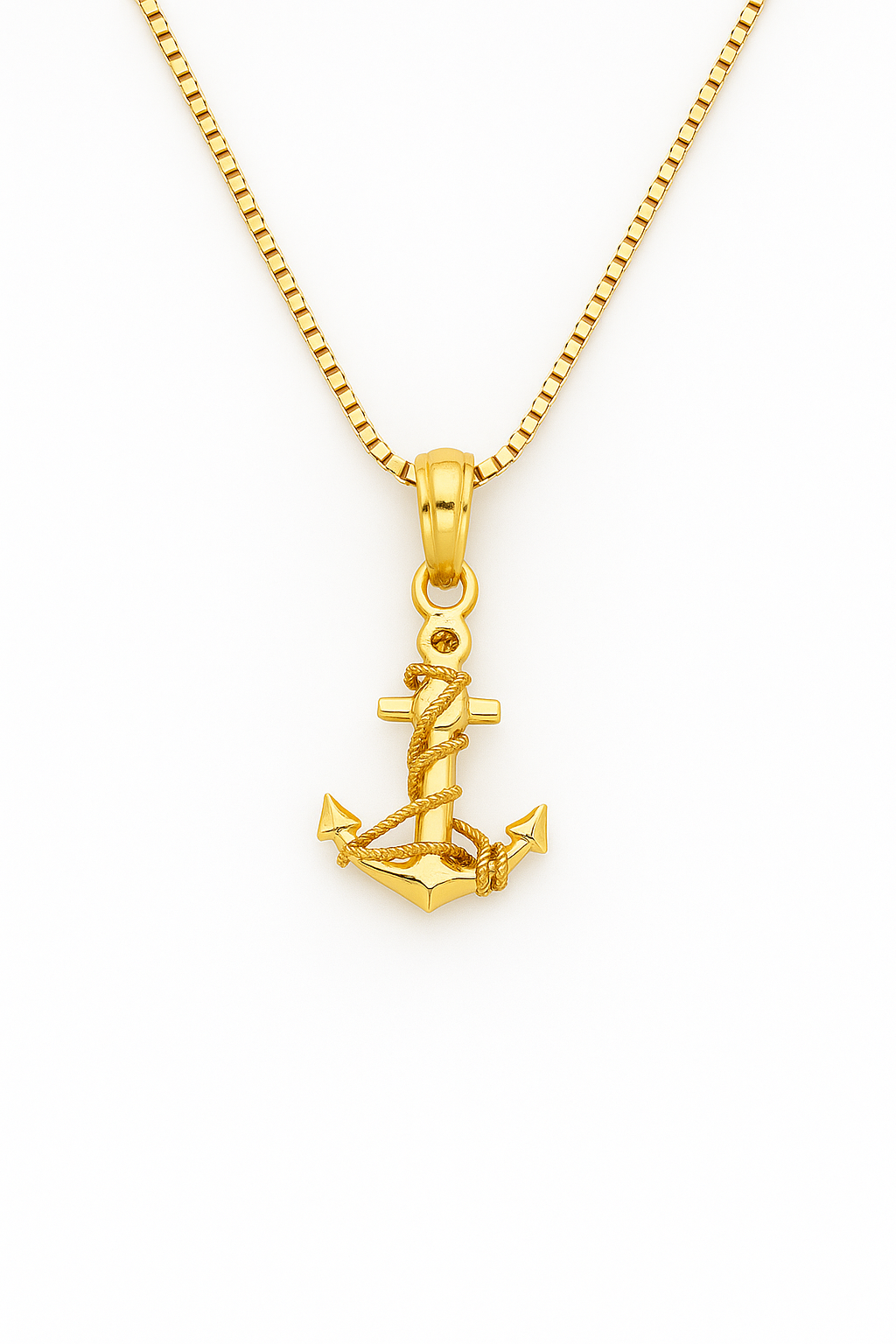 The Voyager Anchor — 14KT Gold Pendant Necklace