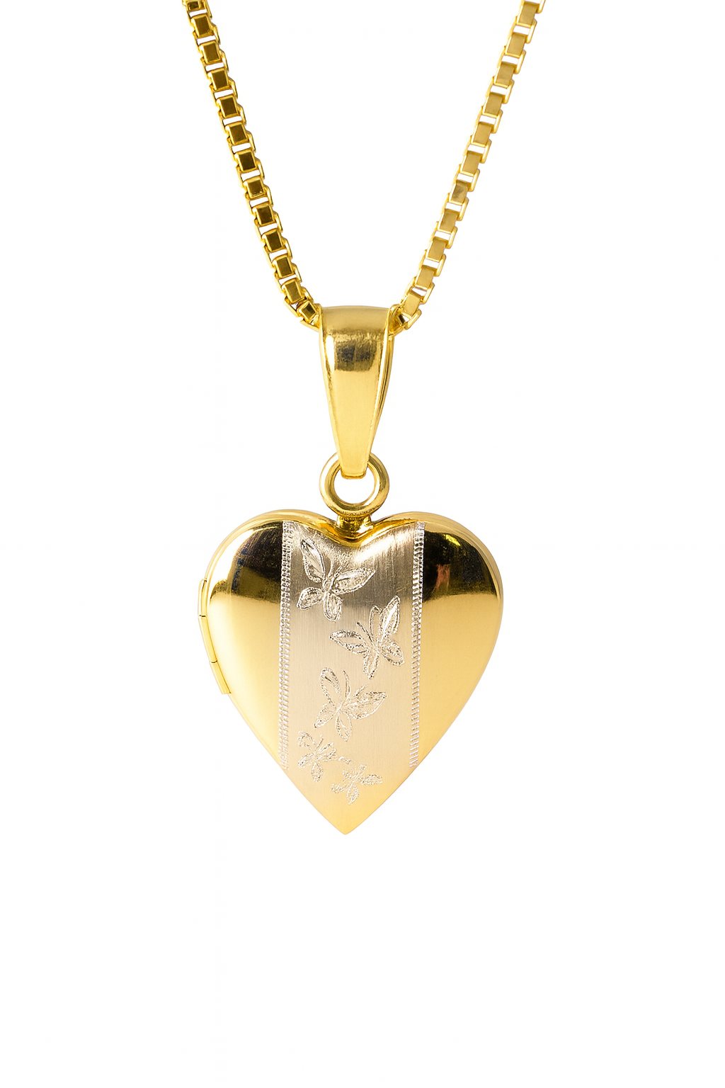 14kt Gold “Eden Whisper Heart Locket Butterfly Edition
