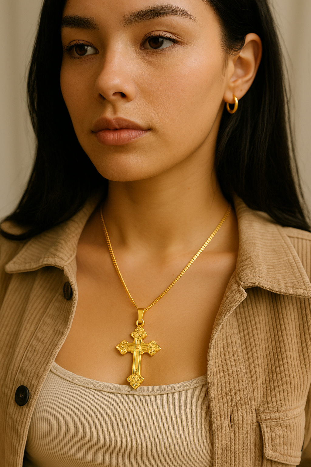 The Imperial Fleur Cross -14K Gold