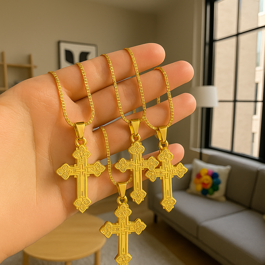 The Imperial Fleur Cross -14K Gold