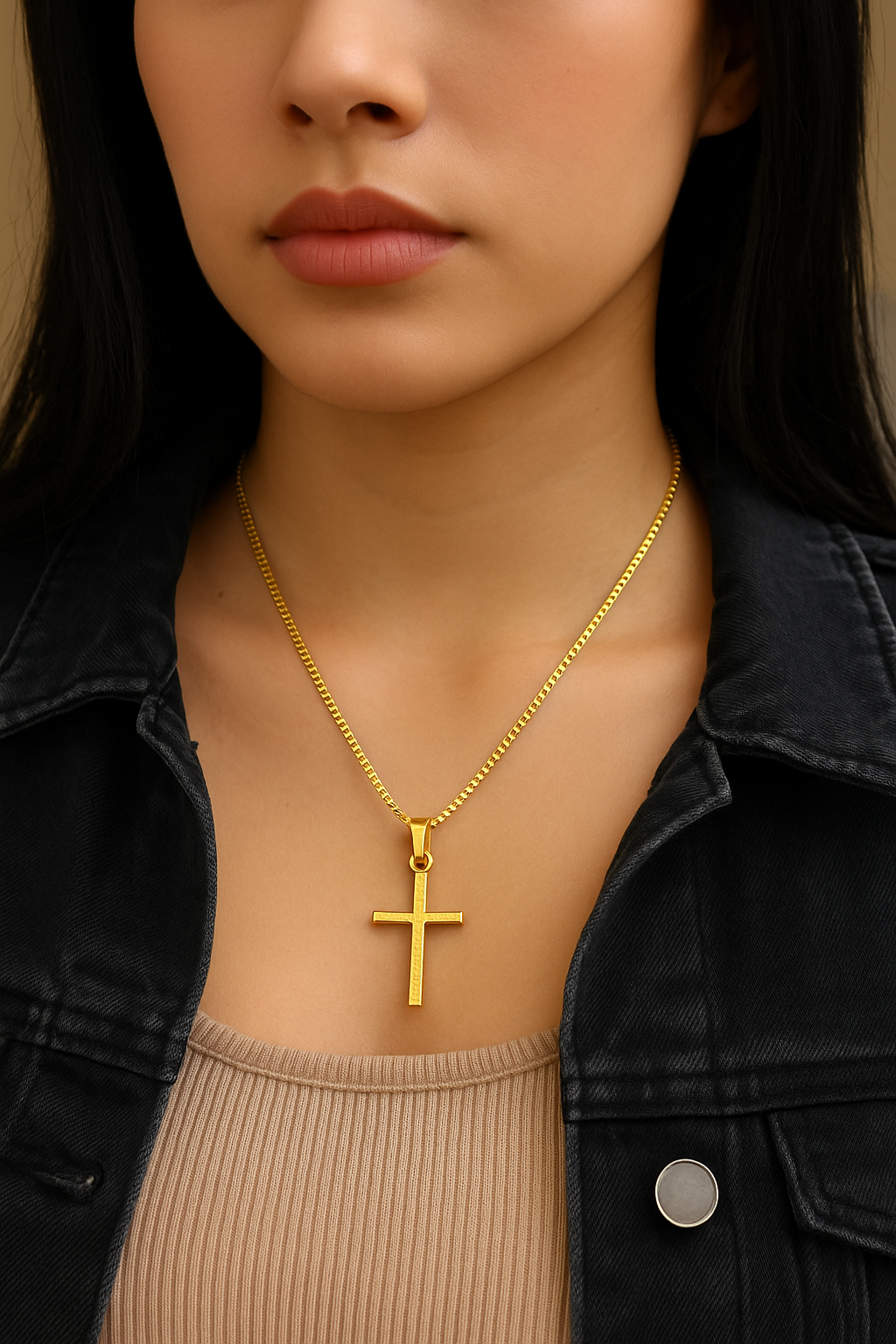 The 14K Gold Minimal Saint Cross
