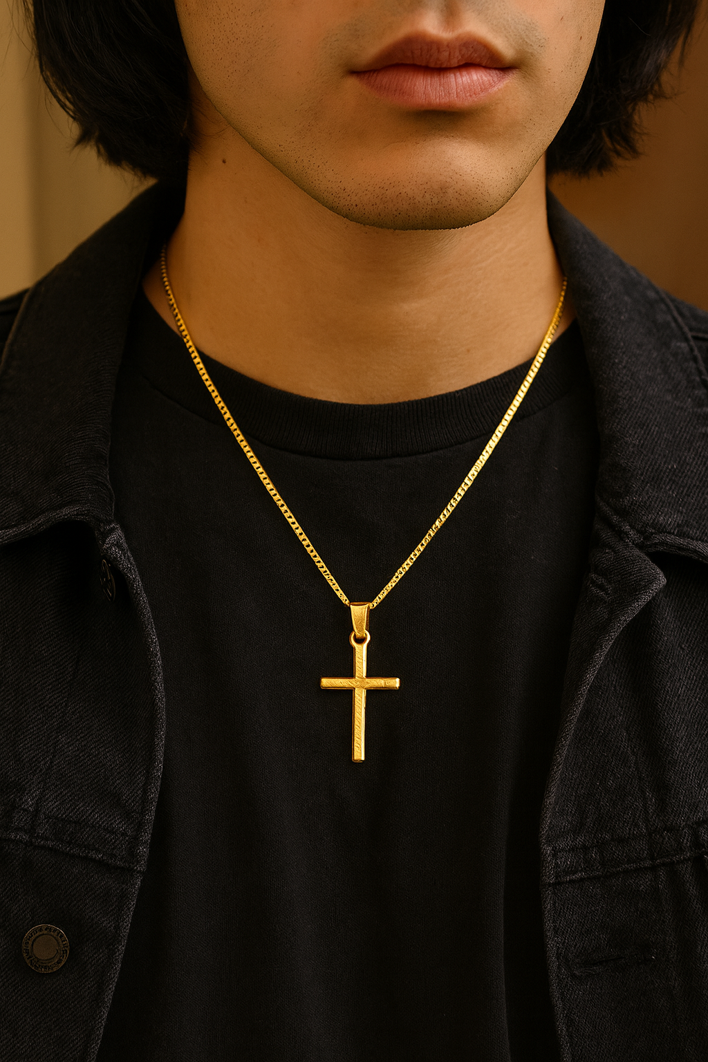The 14K Gold Minimal Saint Cross