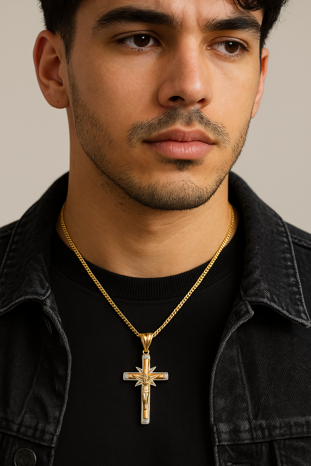 The 14K Gold Trinity Radiance Crucifix