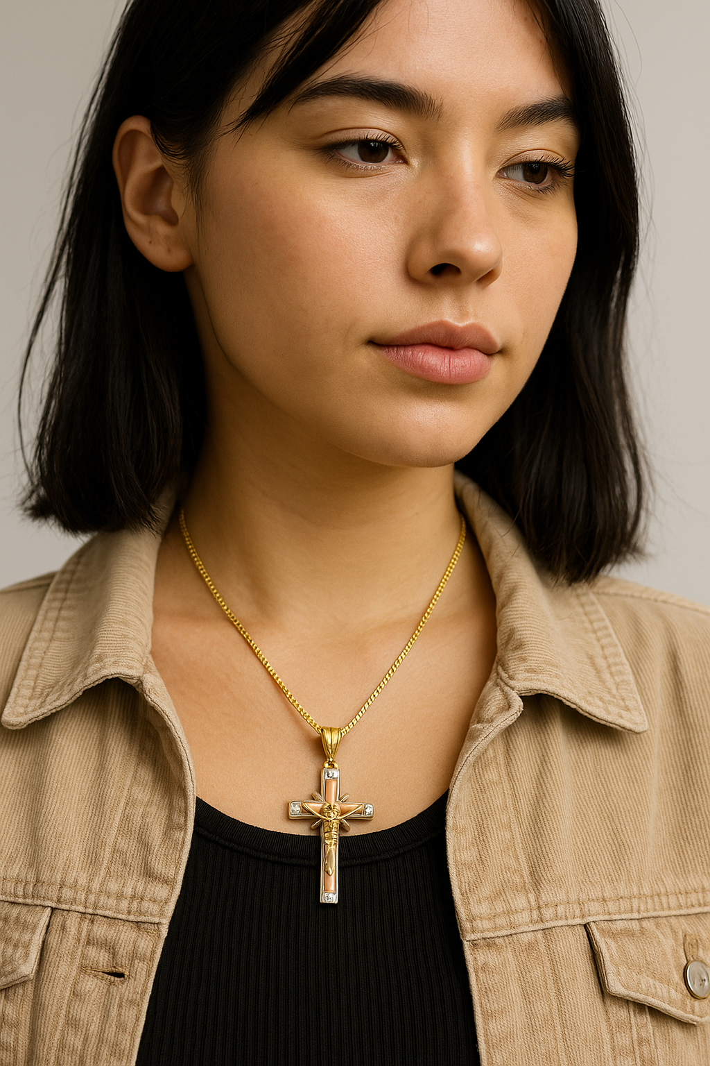 The 14K Gold Trinity Radiance Crucifix