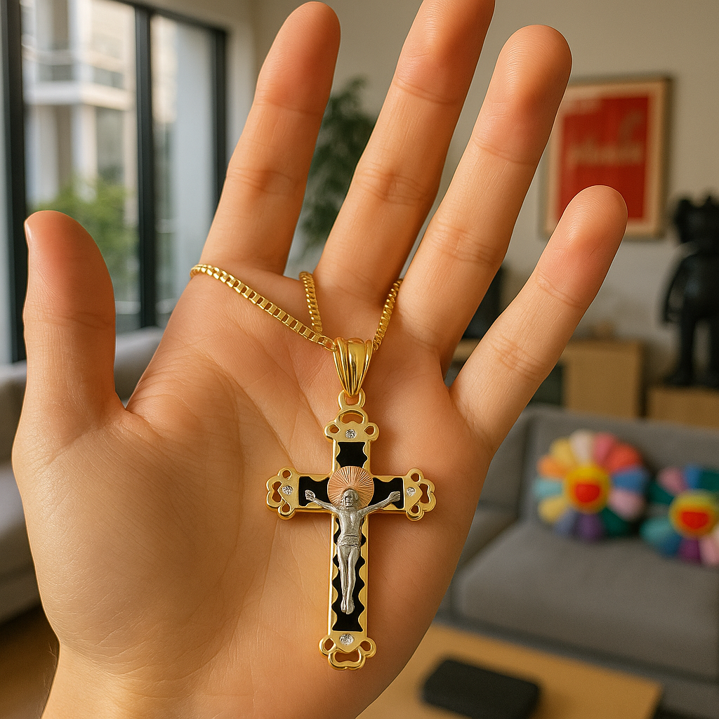 The 14K Gold Midnight Aurelia Crucifix