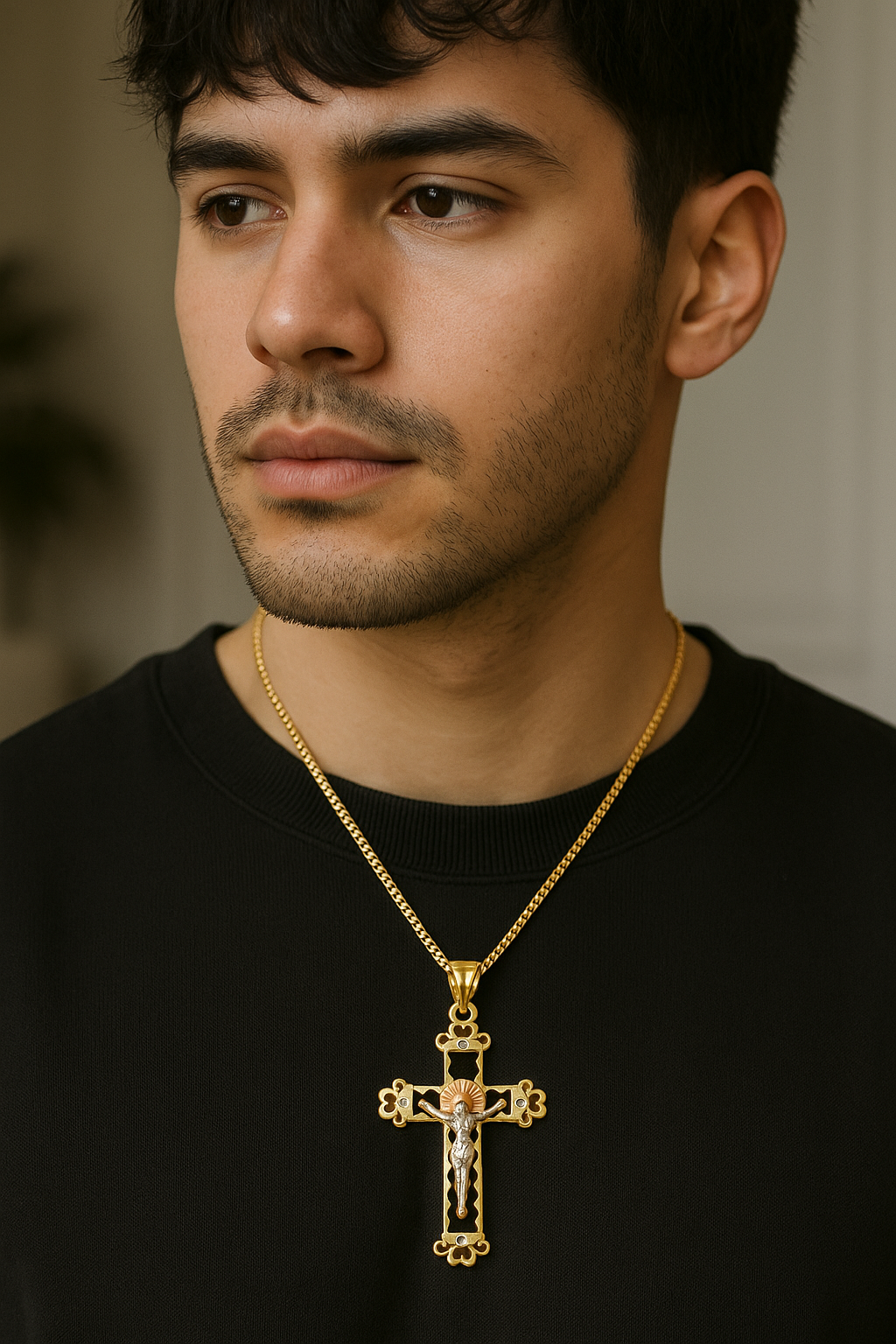 The 14K Gold Midnight Aurelia Crucifix