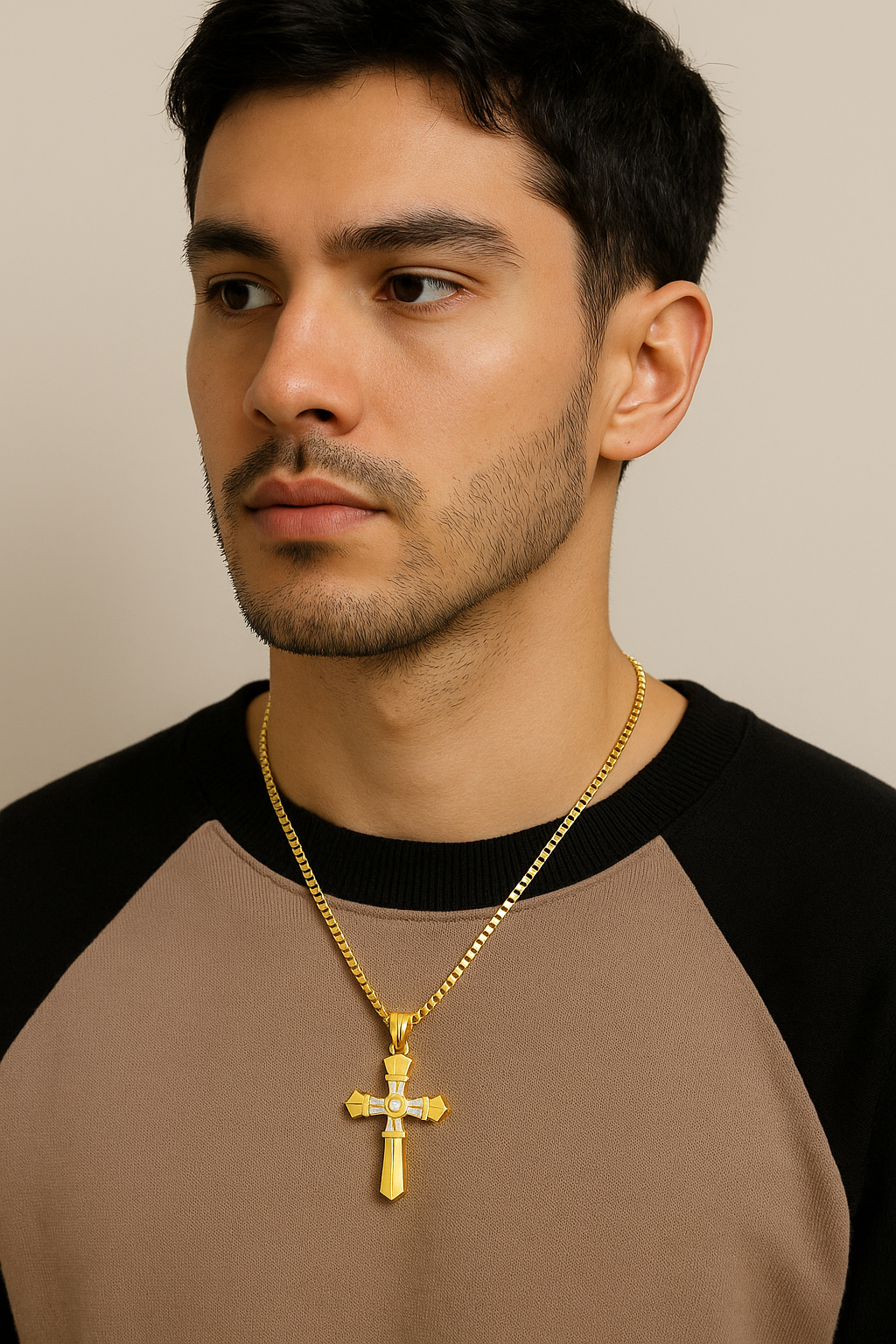 The Aurelia Baguette Cross™ – 14KT Gold Edition