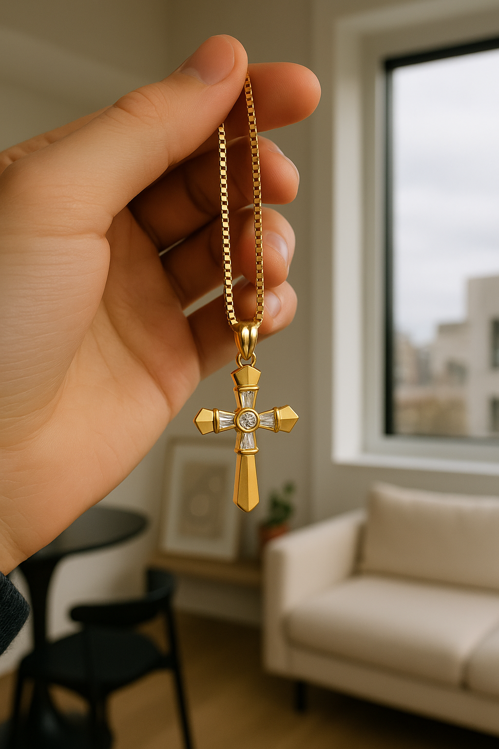 The Aurelia Baguette Cross™ – 14KT Gold Edition
