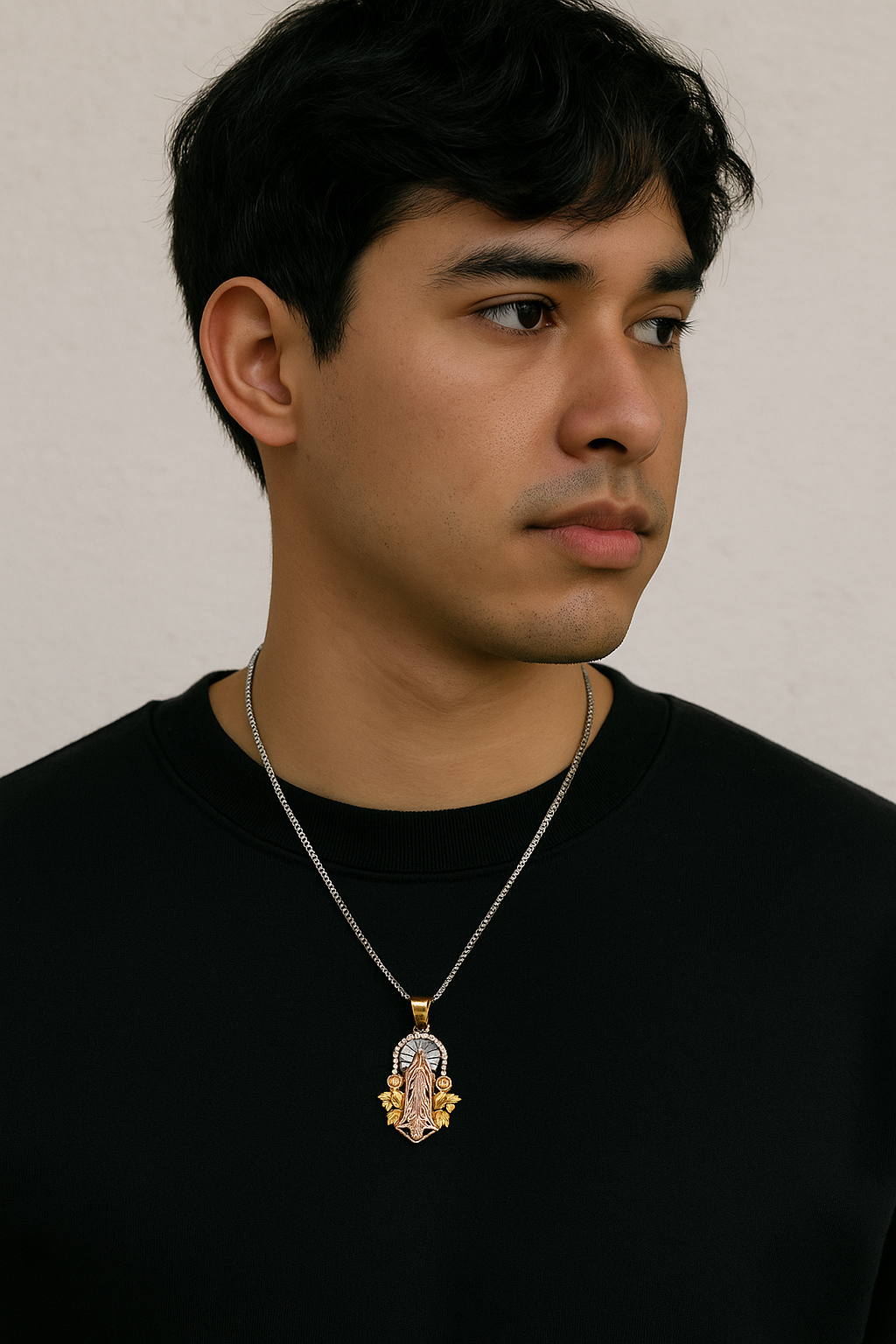 The Guadalupe Bloom — 14KT Gold Divine Rose Pendant