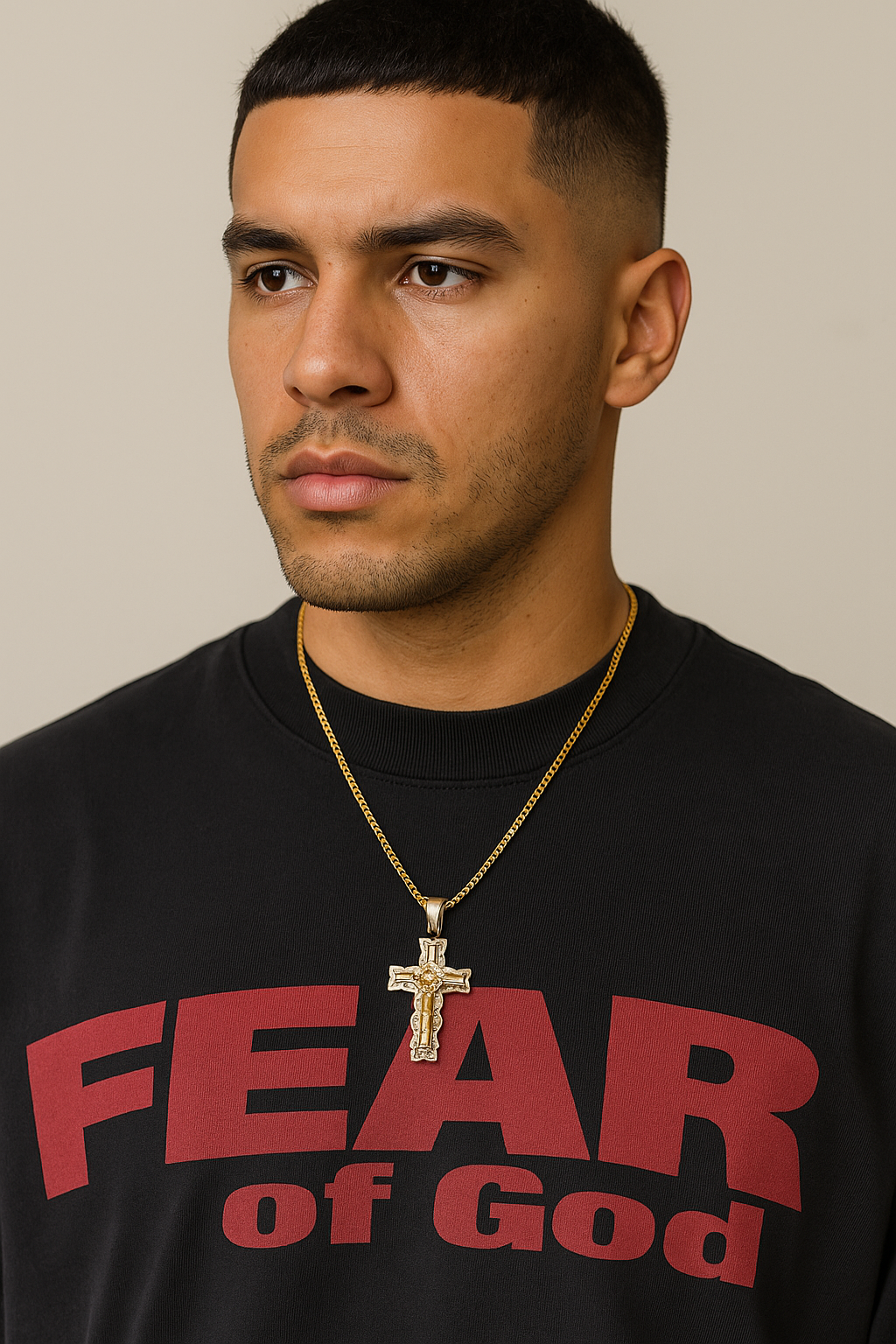 14KT Gold “Divine Aurelia Crucifix” Two-Tone Pendant