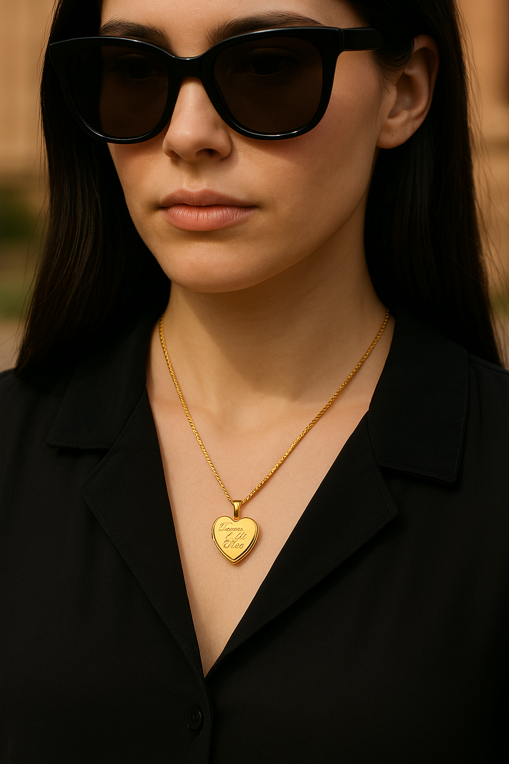 14kt Gold Forever Muse Heart Locket