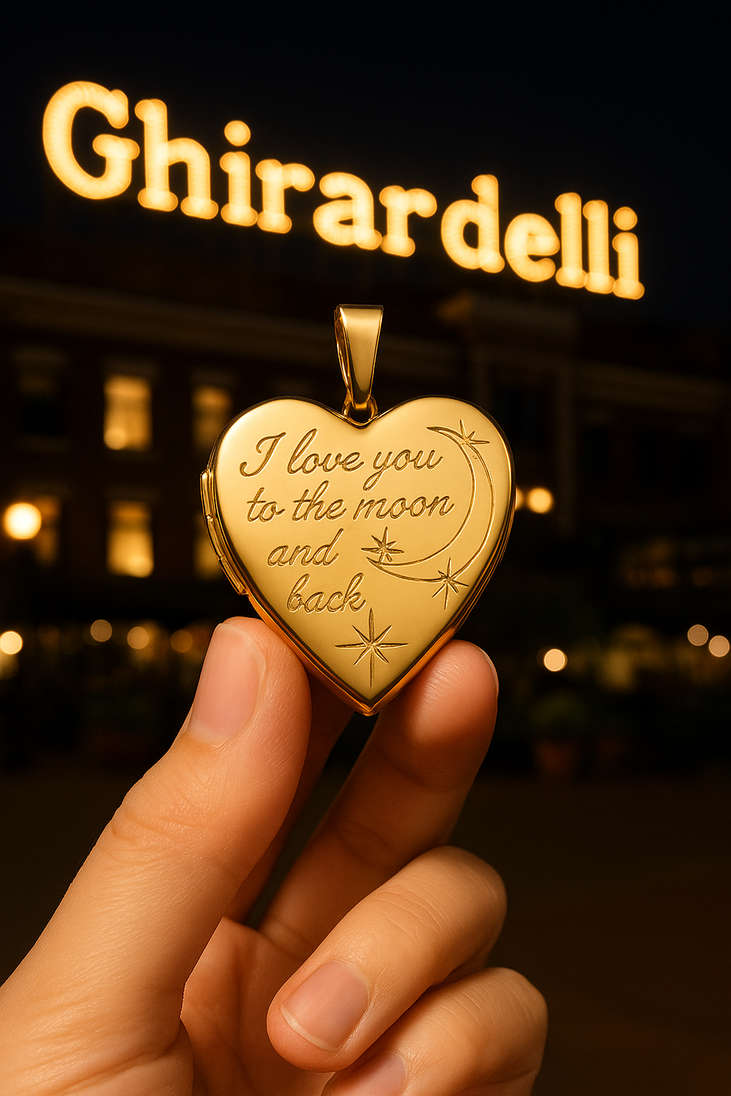 14kt Gold Moonlit Promise Heart Locket