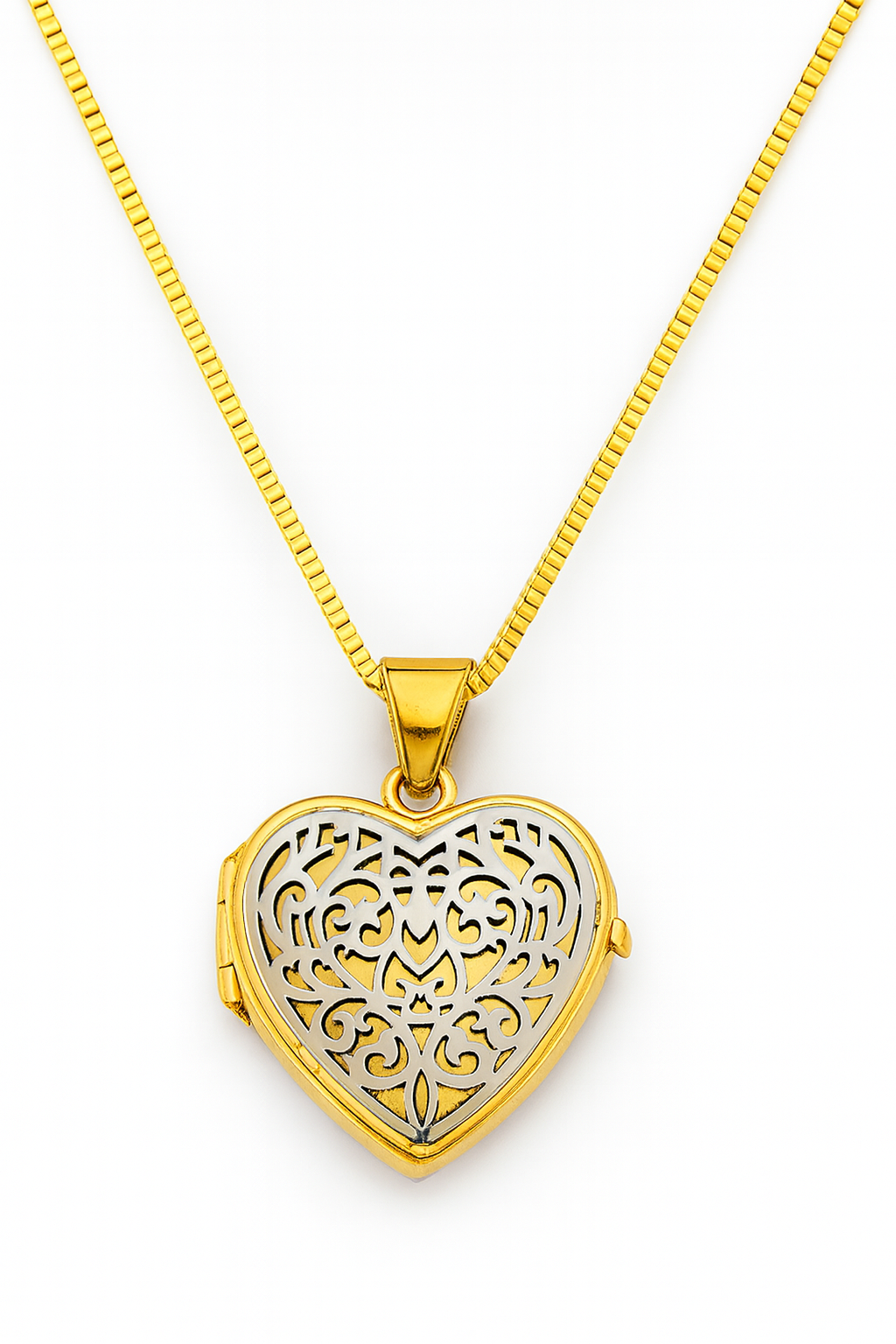 The 14KT Gold Seraphine Filigree Heart Locket