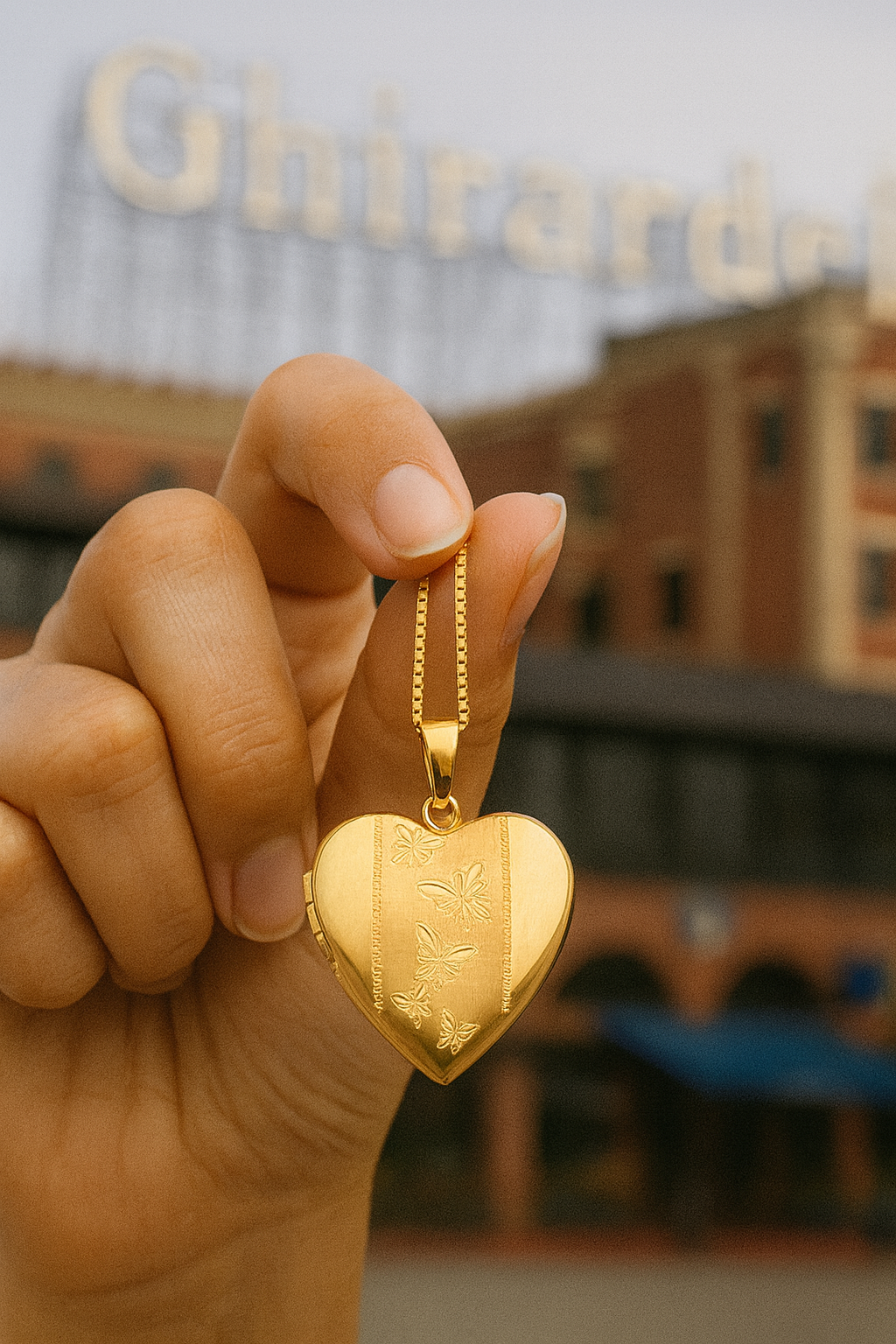 14kt Gold “Eden Whisper Heart Locket Butterfly Edition