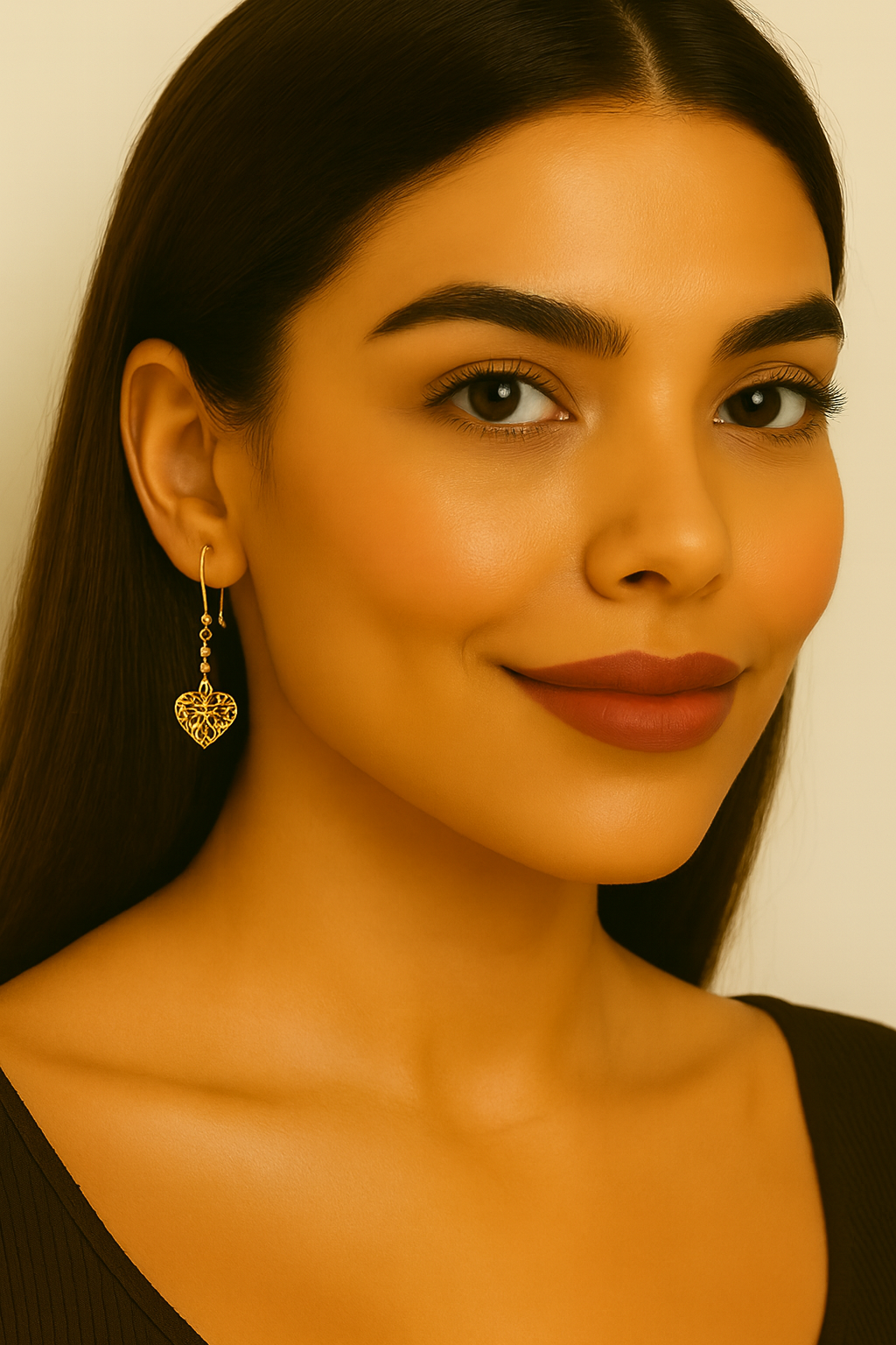 14KT Gold Eden Seraph Heart Veil Drops