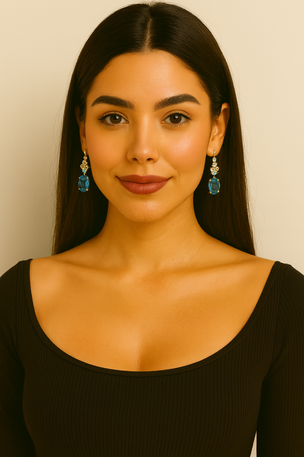 Eden Bleu Drops — 14kt Gold Celestial Topaz Heirloom Earrings