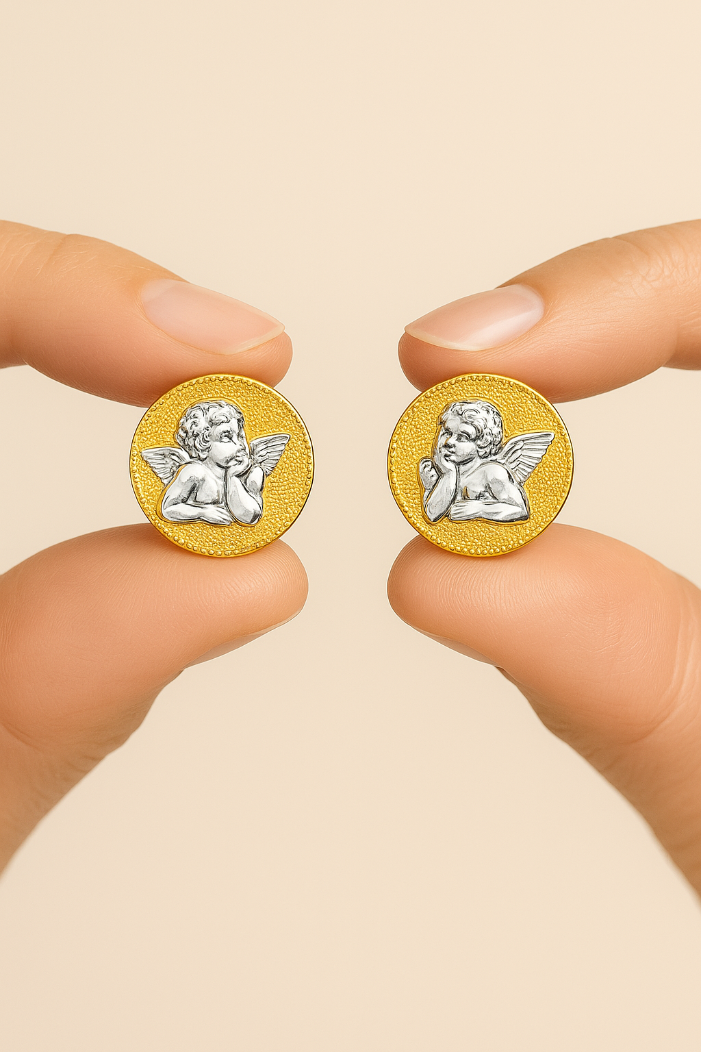 14kt Gold “Eden’s Watching Angel Studs