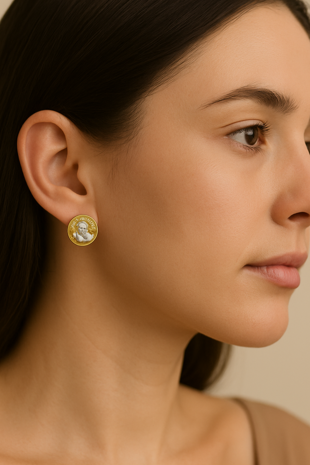 14kt Gold “Eden’s Watching Angel Studs