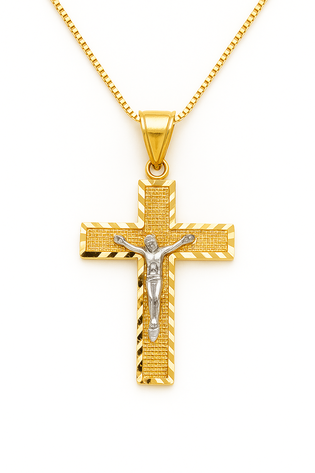 The Devotion Cross  14K Gold Two-Tone Crucifix Necklace