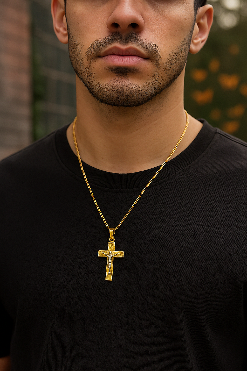 The Devotion Cross  14K Gold Two-Tone Crucifix Necklace