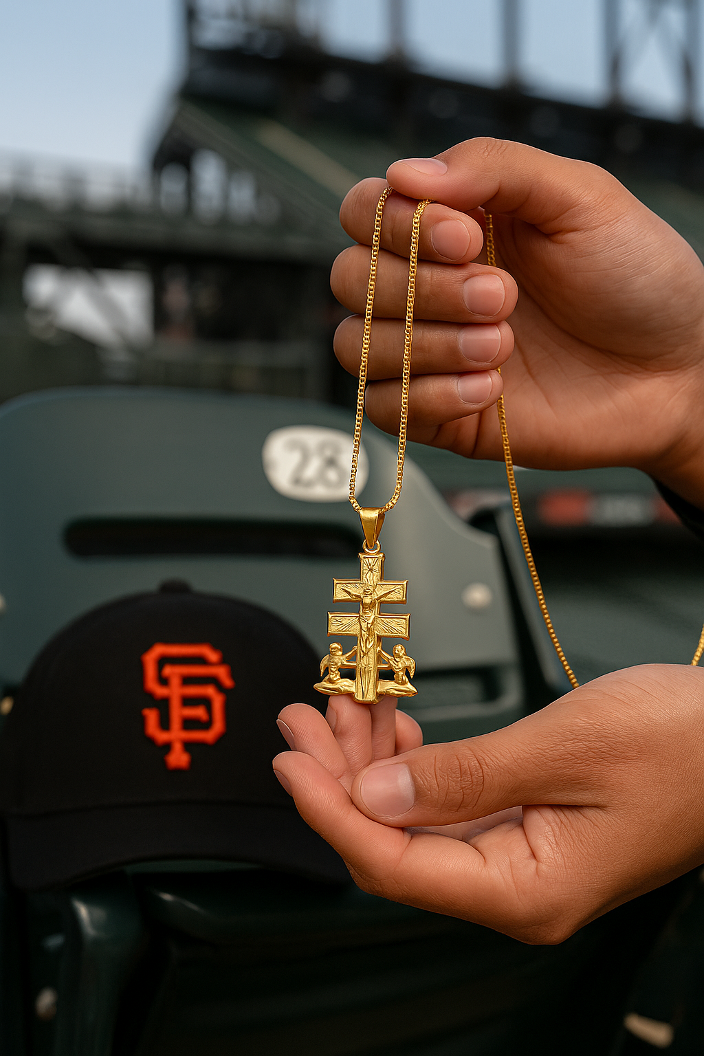 14K Gold Double-Bar Crucifix Pendant with Cherubs – Fine Faith Jewelry | SIL Jewelry