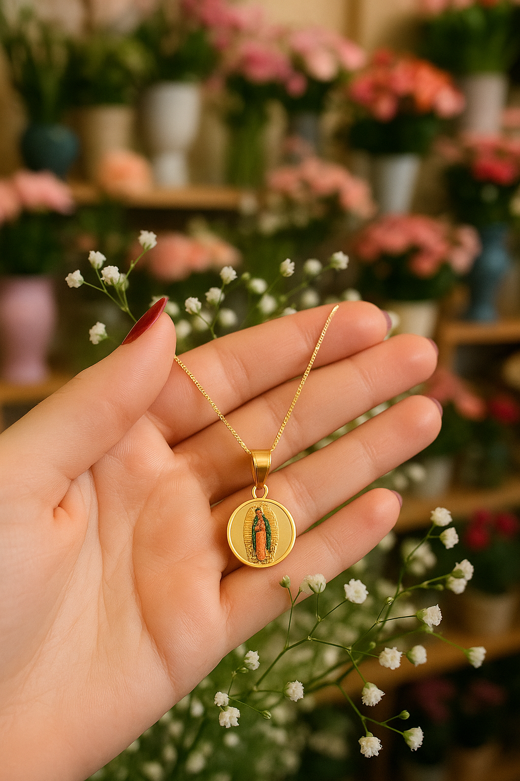 The Guadalupe Embrace — 14K Gold Devotion Medallion