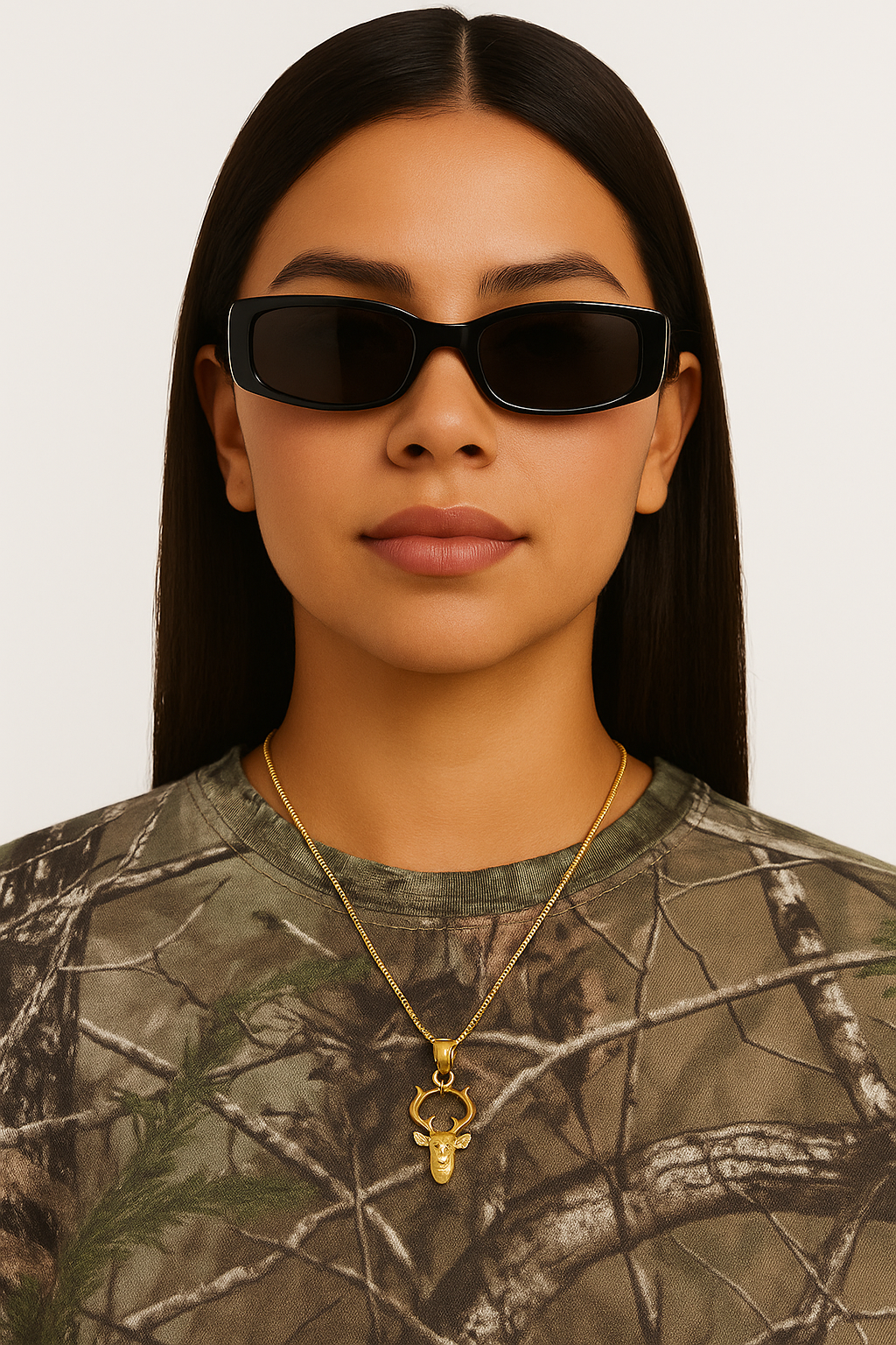 The Huntsman Pendant — 14KT Gold Deer Head Necklace