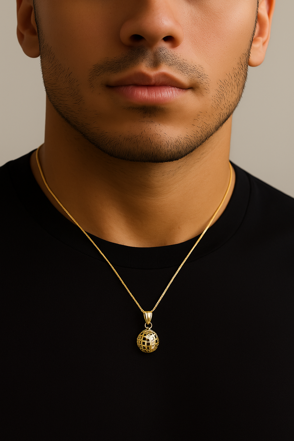 The Worldview Pendant — 14KT Two-Tone Gold Globe Necklace