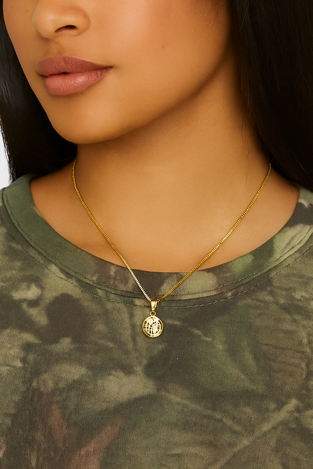 The Worldview Pendant — 14KT Two-Tone Gold Globe Necklace