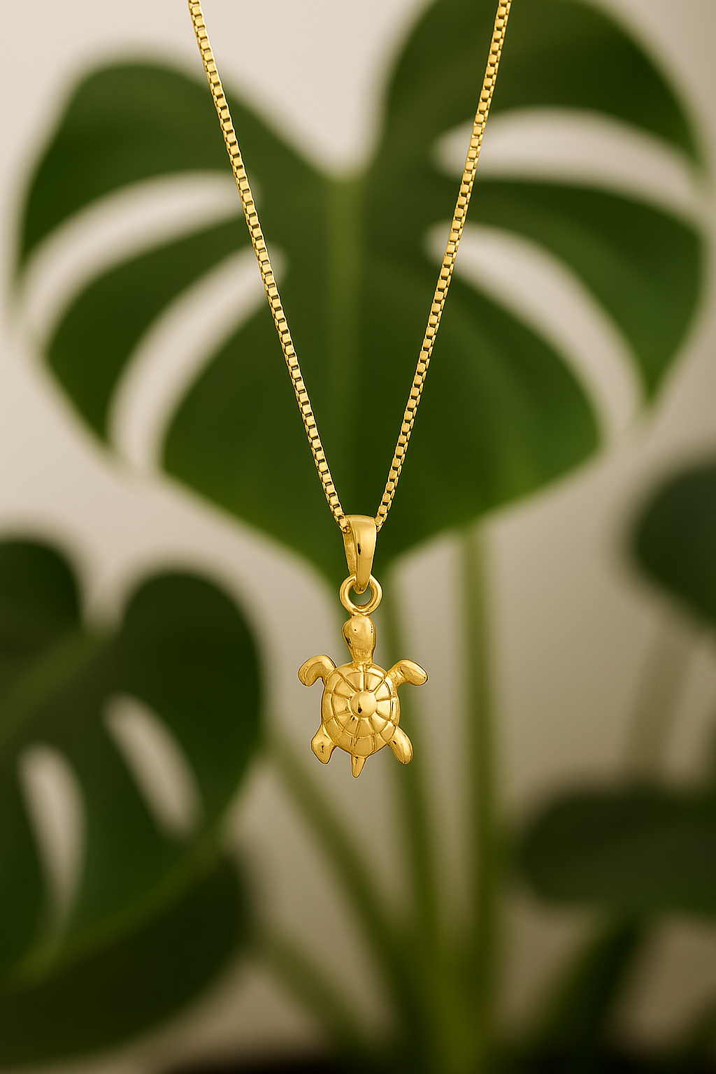 The Voyager Pendant — 14KT Gold Turtle Necklace