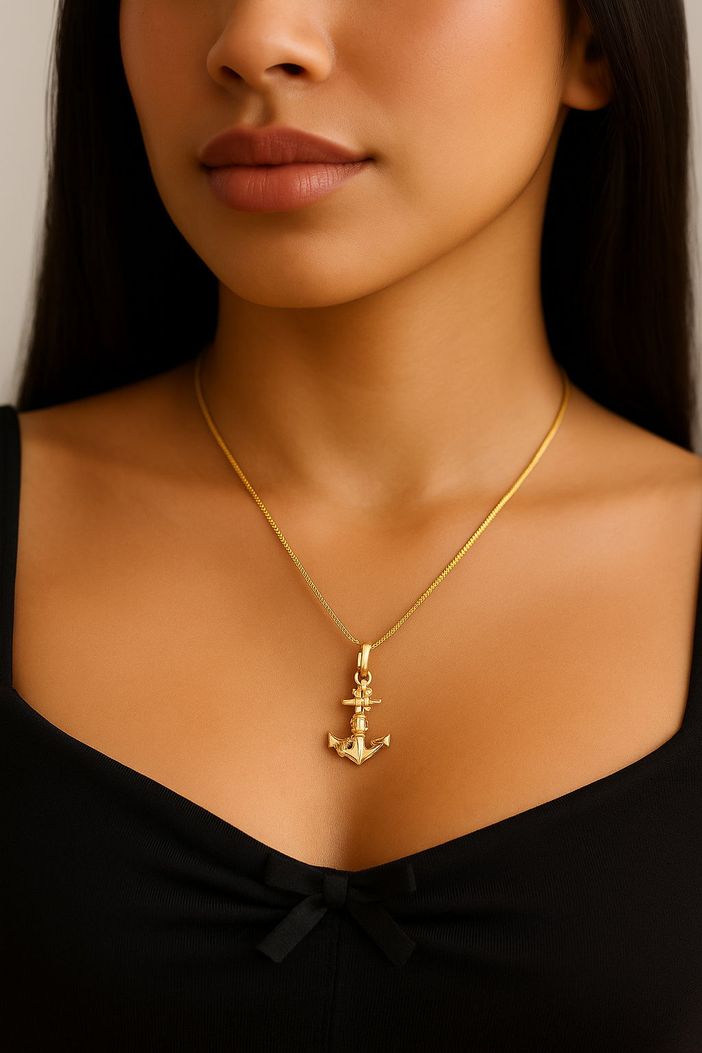 The Voyager Anchor — 14KT Gold Pendant Necklace