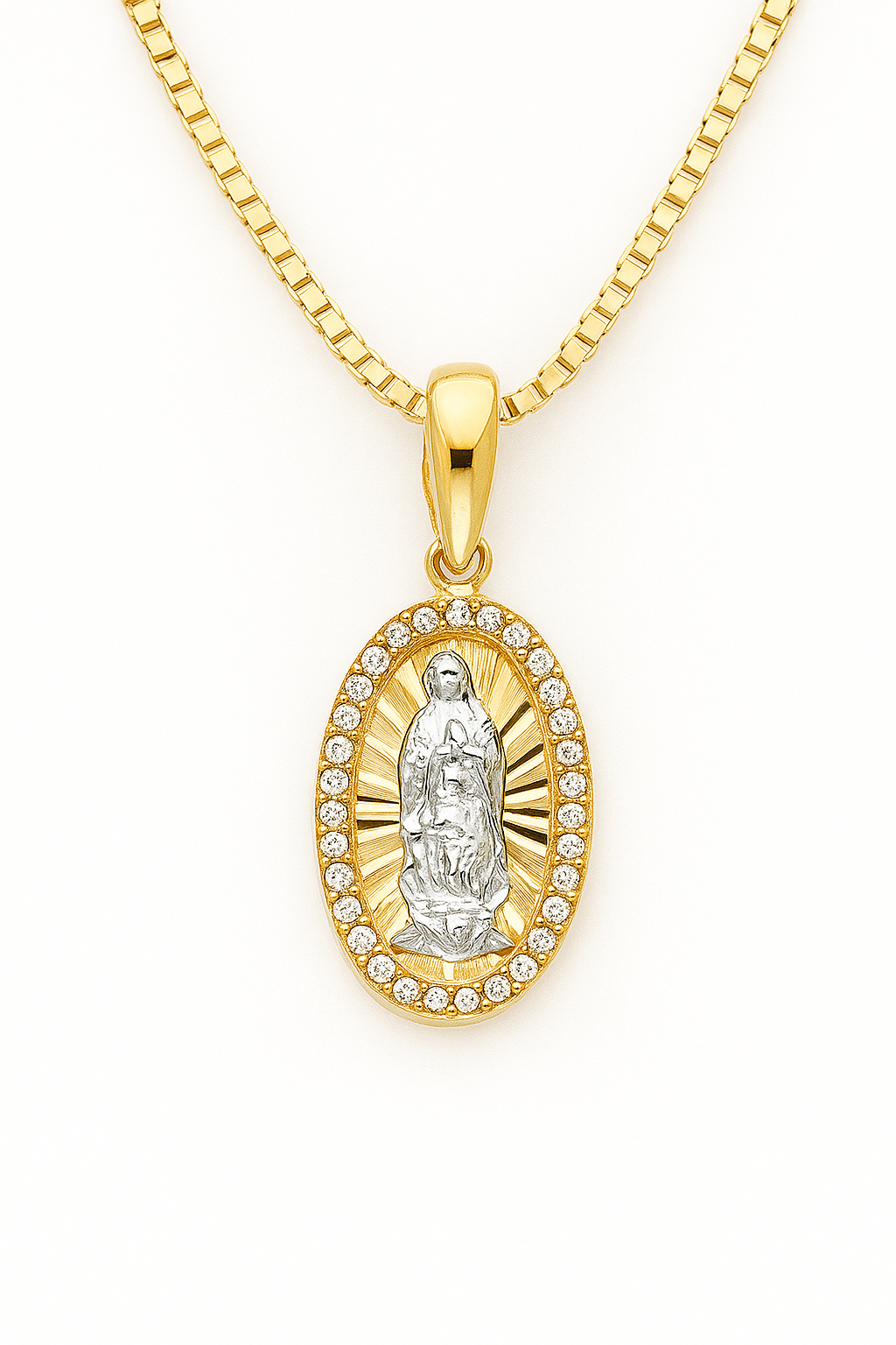 The Benedetta Pendant – 14KT Gold Two-Tone Medallion